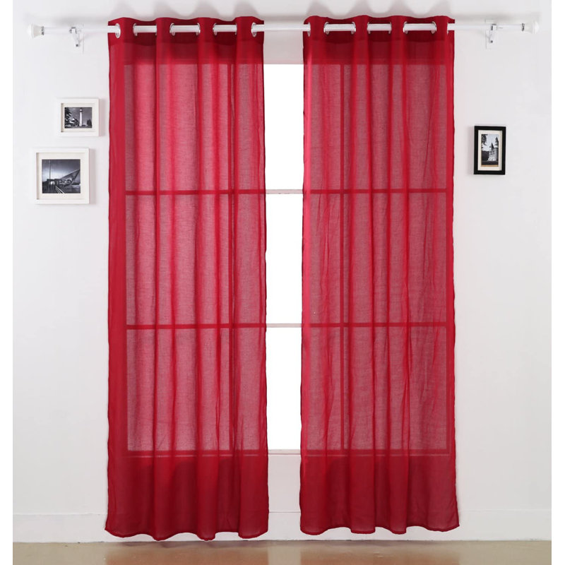 Latitude Run® Polyester Sheer Curtain Pair Wayfair